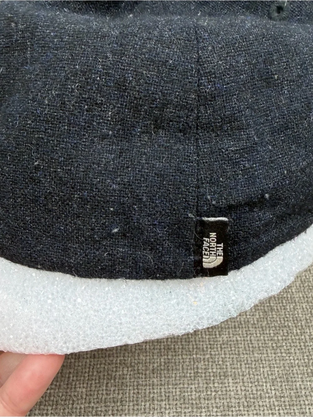 North Face Black Baseball Hat Cap Men's M/L Fitted Wool Fine Alpine Equipment